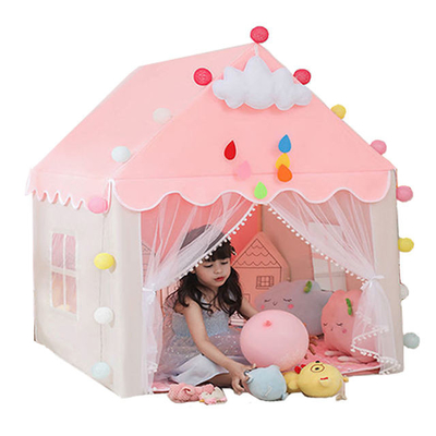 40CM Altıgen Açık Kamp Çadırı Pembe Prenses Kale Playhouse Açık ODM